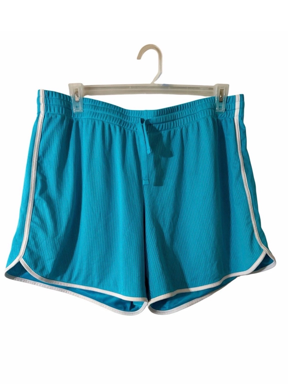 Athletic Works XXL (20) Peacock Plume Combo Athletic Shorts White Piping Trim